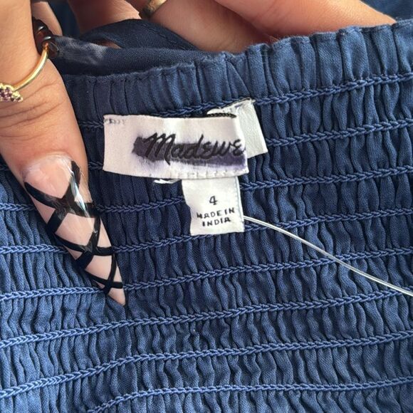 Madewell Blue and White Polka Dot Midi Dress - Picture 7 of 12